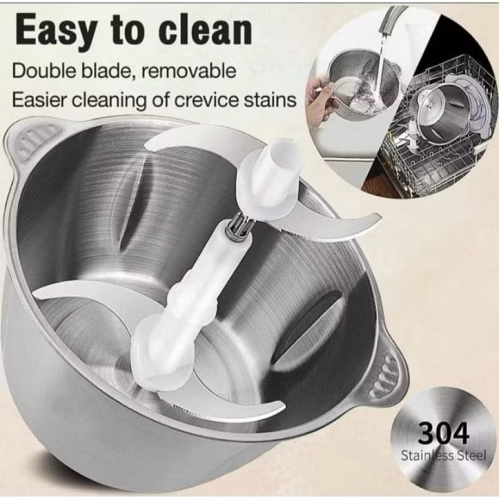 ( Promo 7.7 ) Promo Chopper Philips Blender Daging 2L Penggiling Meat Blender Elektrik Stainless