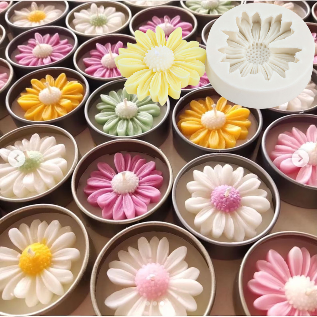 

Daisy Candle Silicone Mold Sunflower Aromatherapy Soap Mold DIY Flower Resin Plaster Mold Valentines Day Gift |