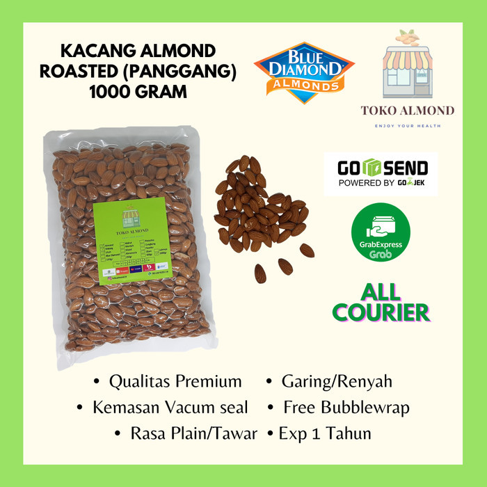 

Best Kacang Almond Panggang Blue Diamond (roasted) 1kg