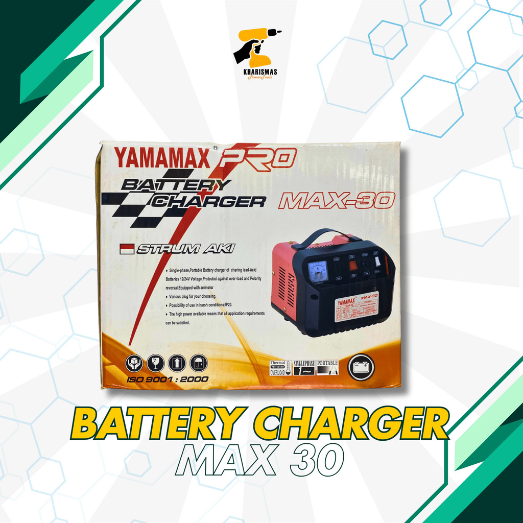 BATERAI CHARGER / SETRUM AKI / SETRUM ACCU MAX- 30 12V YAMAMAX-PRO