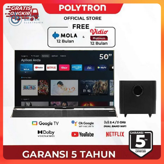 LED POLYTRON 50BUG5959 SOUNDBAR GOOGLE TV