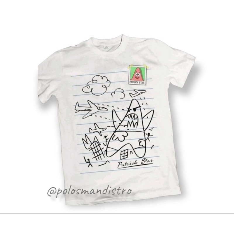 KAOS TANDA TANGAN PATRICK, Kaos Lucu Spongebob Dewasa