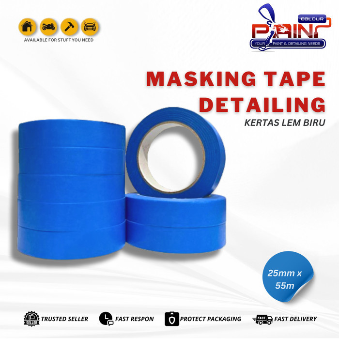 

Masking Tape Biru 55m / Washi Tape Tahan Air / Lakban Detailing Tahan Air / Setara Lakban 3M
