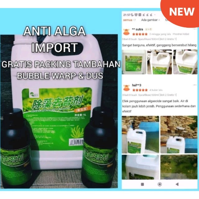 Anti algae anti alga cair kolam ikan/anti alga/penghilang lumut dan bakteri kolam ikan/anti algae ko