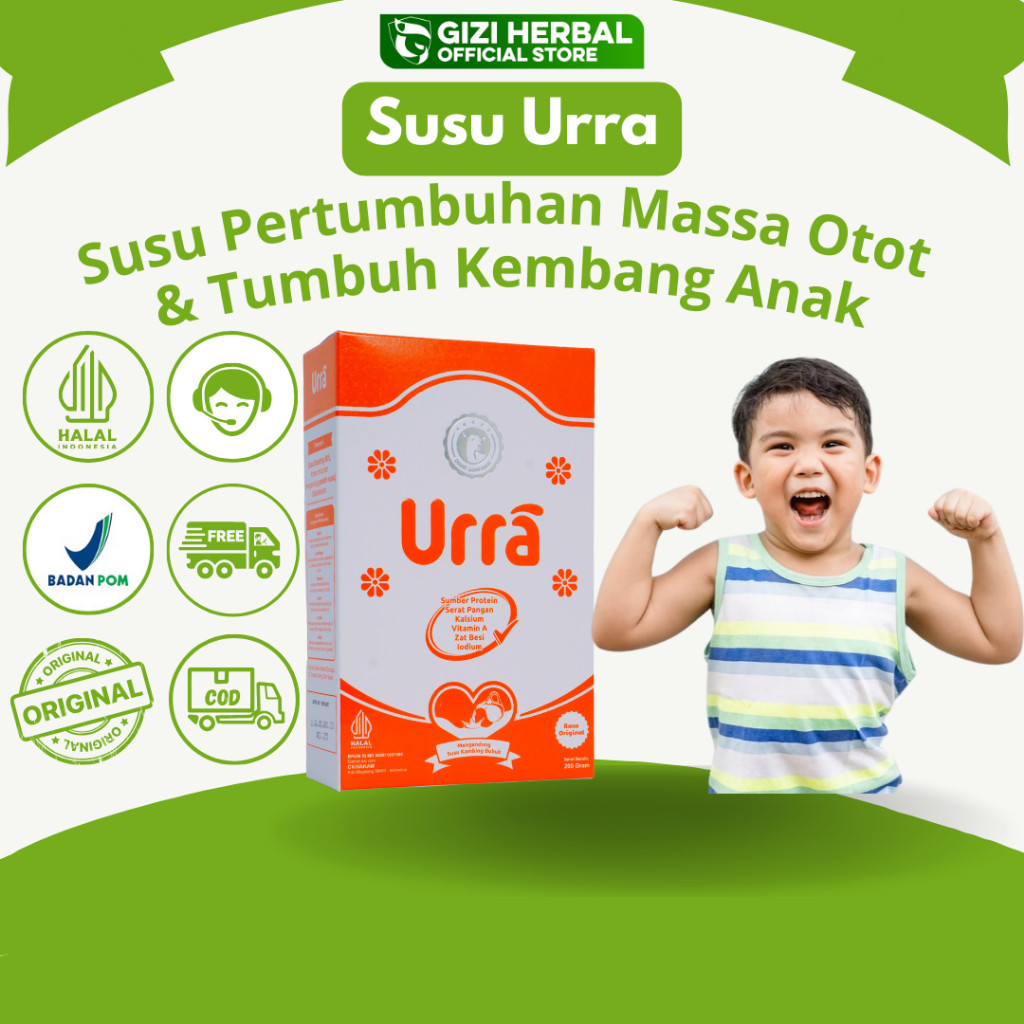 

SUSU URRA Susu Pertumbuhan Massa Otot dan Tumbuh Kembang Anak Susu Kambing Saneen BPOM