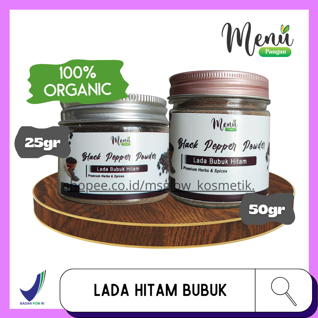 

Lada Hitam Bubuk Halus 100% Tanpa Campuran - Black Pepper Premium Kemasan Toples Bumbu Dapur Tebal Cantik