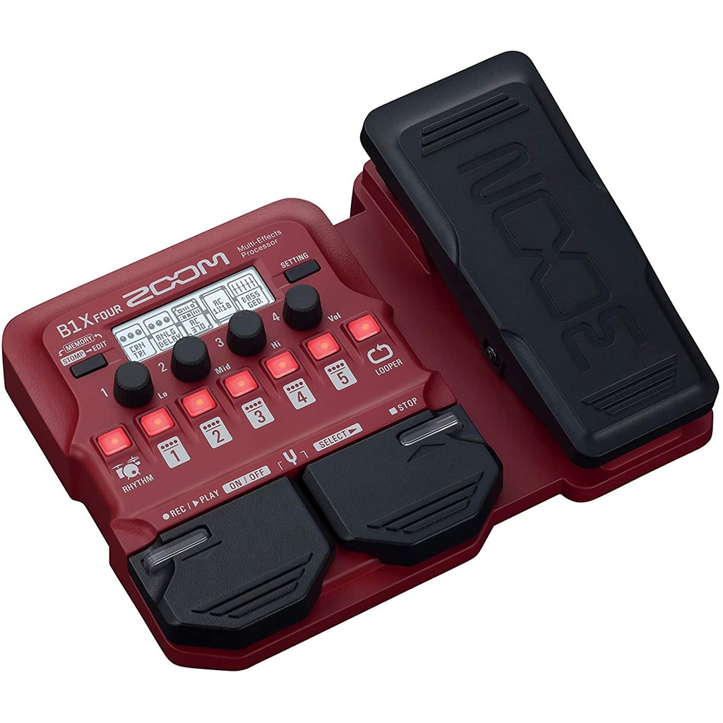 Zoom B1 FOUR B1X FOUR Bass Guitar Multi-Effects Processor with Expression Pedal