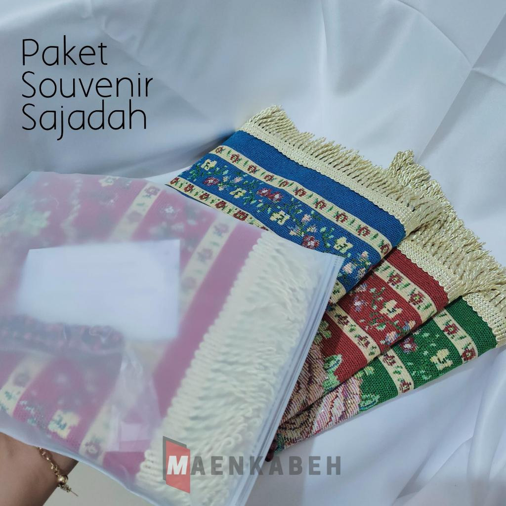 Sajadah Travel Paket Sovenir Sejadah Traveling Uk 53x105cm Oleh oleh Haji/Tahlilan 40 Harian