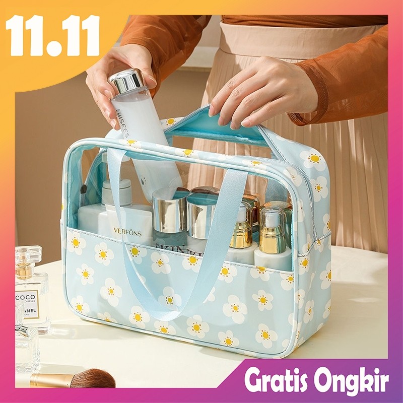 FXG - Tas Travel Kosmetik Besar Anti Air Make Up Bag Wanita Motif Cantik TK13