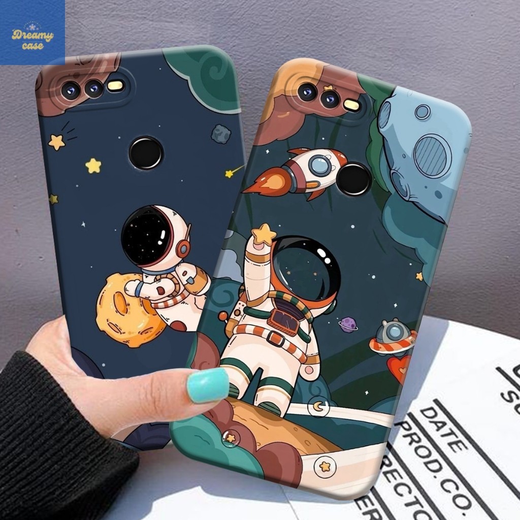DREAMYCASE Case Oppo A5s A7 A12 A11K F9 REALME 2 PRO A3S A1K REALME C2 Motif  Kartun Astronouts NASA