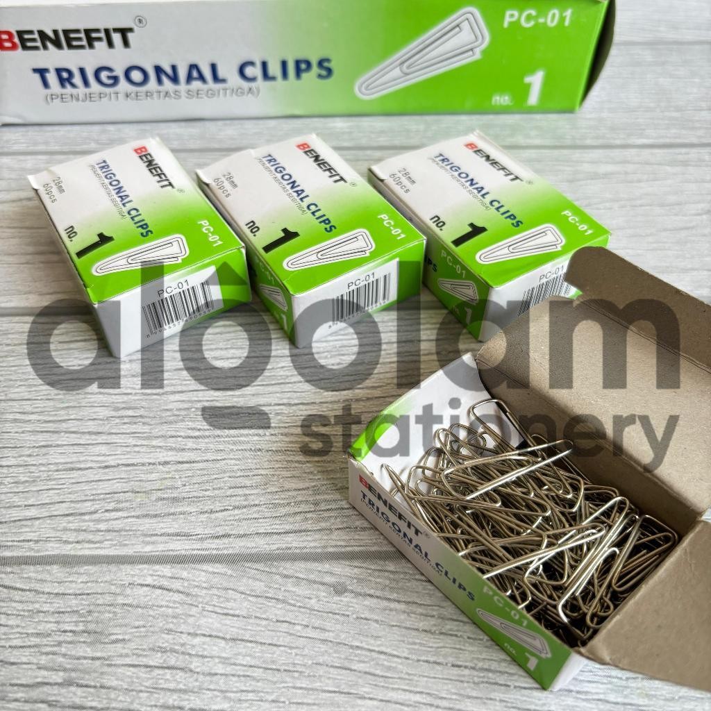 

ECER ( 1 BOX KECIL ) Trigonal Clip Tringular Clip Penjepit Kertas No. 01