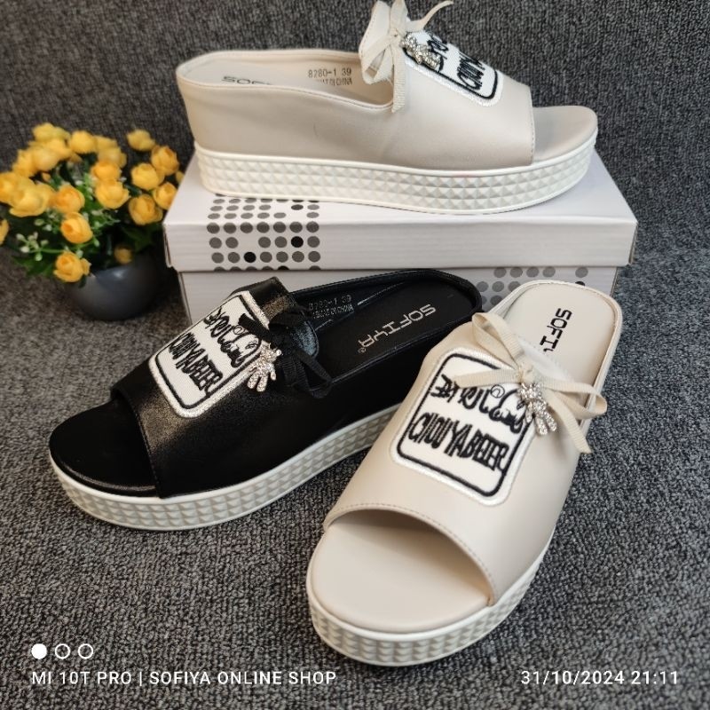 SOFIYA ORI 8280 1 SANDAL WEDGES WANITA IMPORT / IMPORT / SENDAL HAK  TINGGI 7CM/KOREAN KOREA STYLE/ 