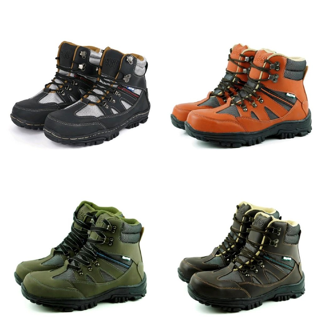 Original Hipzo Sepatu Safety Ujung Besi M-50 Kerja Shoes Outsole Karet Boots Hitam