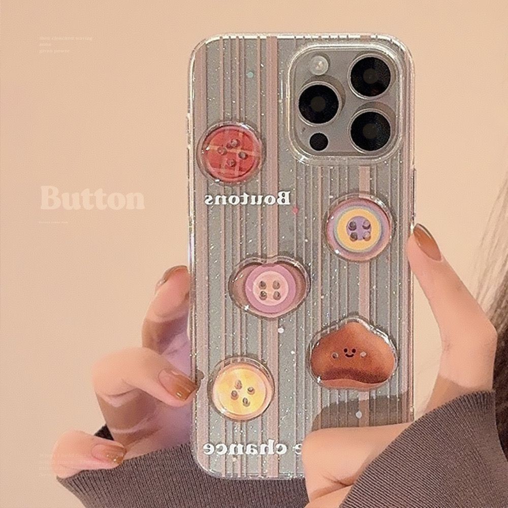 aesthetic buttons patterns iphone 17 pro max case korean style 16 promax apple case