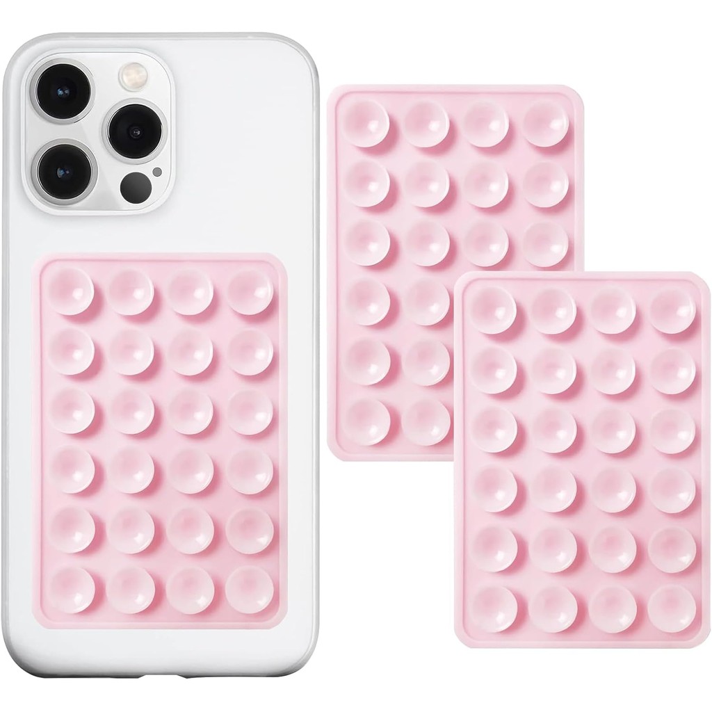 

2 Pack Silicone Suction Phone Case Mount, Non Slip Sticky Phone Grip for CellPhone, Strong Grip Holder for Selfies and Videos