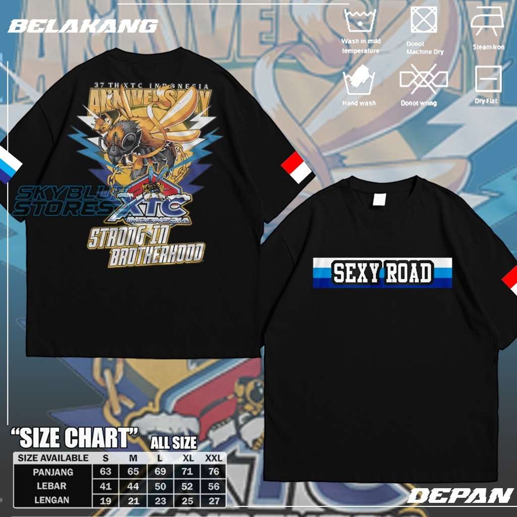 KAOS ANNIVERSARY XTC 37 TH BAJU XTC INDONESIA COTTON PE 30S - SkyBlue Store - SkyBlue Fashion