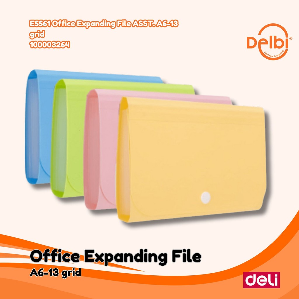 

DELI Expanding File Ukuran A6 13P - E5561 Office Expanding File ASST. A6-13 grid