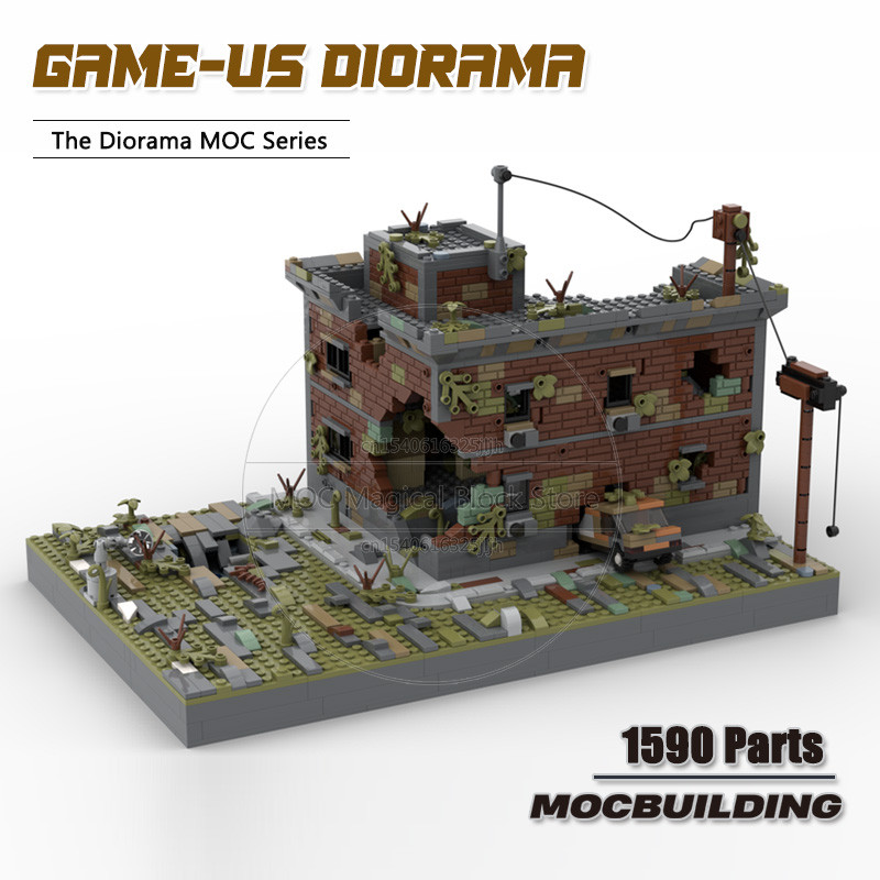 MOC Building Blocks Games Series The Last of Us Diorama Castle  Architecture DIY Assembly Bricks Col