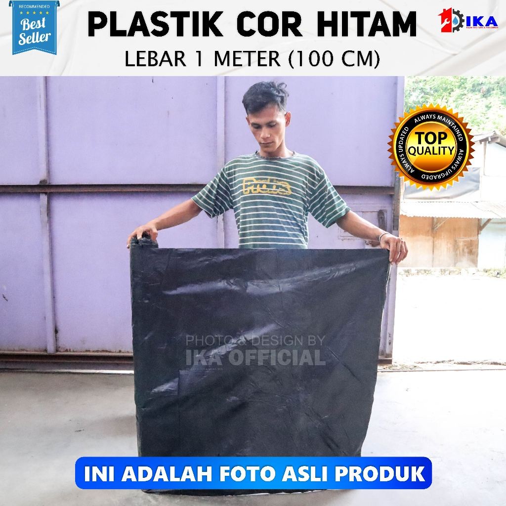 SAB Plastik Cor Hitam PE Meteran Tebal 60 Micron Packing Kantong Terpal / PLASTIK COR HITAM - COR HI