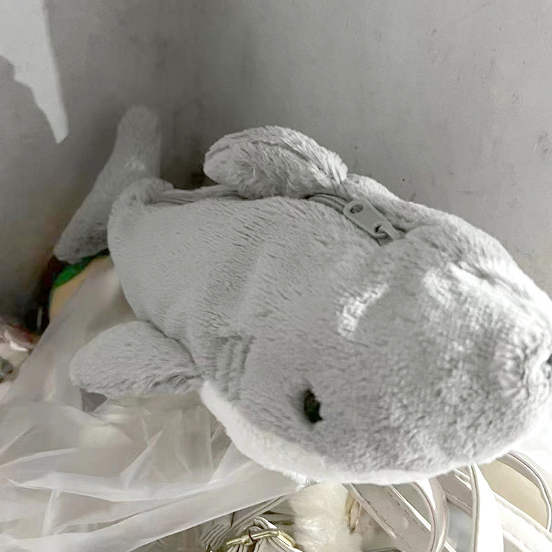 

Cute Plush Shark Pencil Case Student Stationery School Supplies Kawaii Doll Back To School Storage Bag Pen Bag Stationery