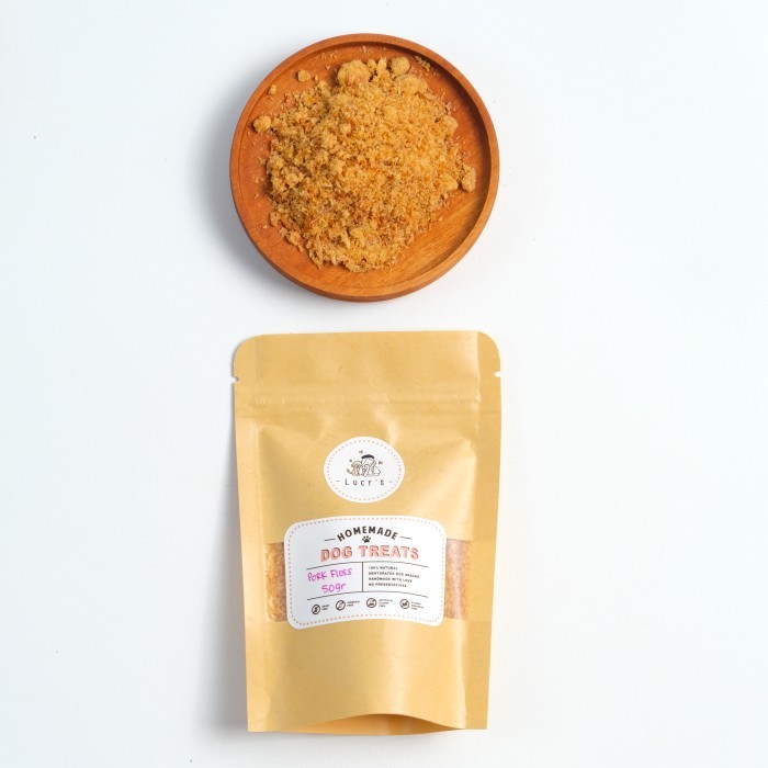 

TM Meat Pork Floss Abon Babi 50gr for Dogs / Cats Picky Eaters Topping - Gabung/Bening