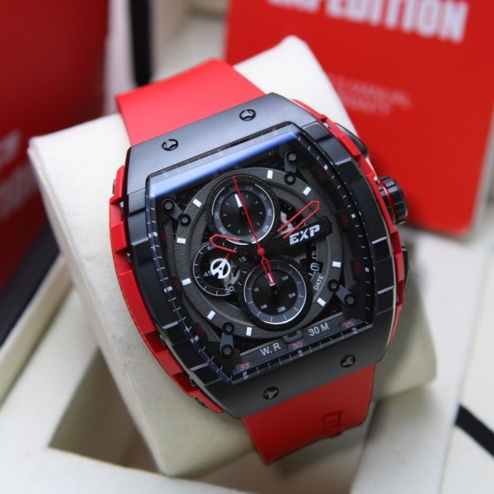 ✔Q.LnS✔ - READY STOCK EXPEDITION E6782 / 6782 - JAM TANGAN PRIA ORIGINAL - RED BLACK
