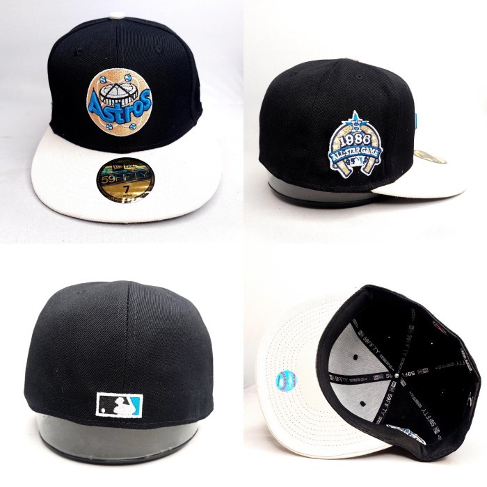 TOPI FITTED MLB ASTROS HITAM VISOR CREAM - 7