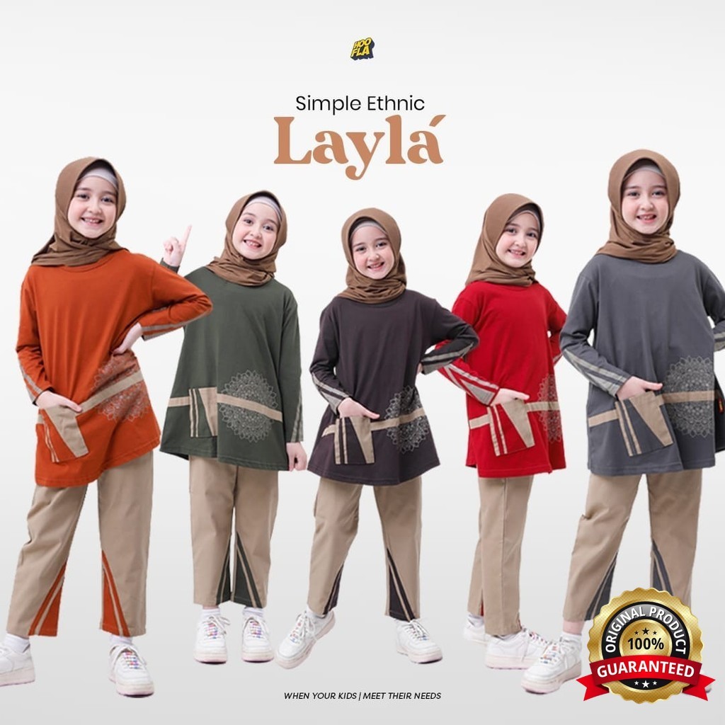 SabilaMall - Pakaian One Set Layla Baju Anak Perempuan by Hooflakids