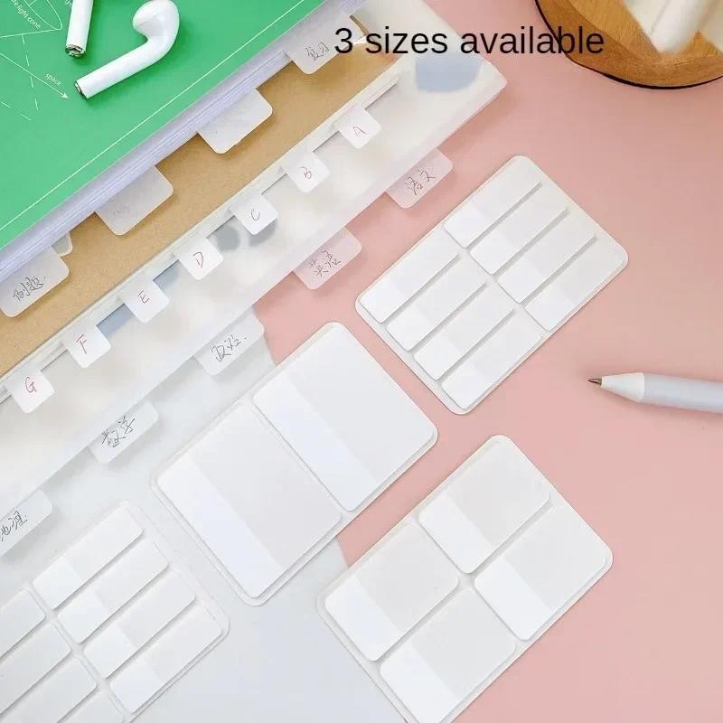 

40/80/160 Pages Frosted Simple Pure White Index Stickers Transparent Label Stickers DIY Sticky Notes Office School Supplies
