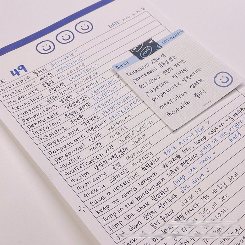 

Korean Ins Simple Style Smiling Face Memo Pad B5 Kawaii Student Diary Notebook Loose-leaf School Supplies Stationery 30 Sheets