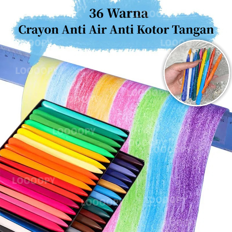 

LOOOOPY Crayon Mewarnai / Crayon Anti Air Anti Kotor Tangan / Pensil Warna / Krayon Tahan Air / Krayon Berkepala Dua