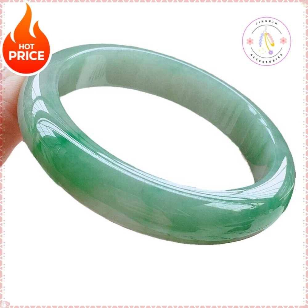 Gelang Giok Alami Asli Untuk Wanita, Gelang Giok Burma Hijau Zhengyang, Aksesoris Gelang