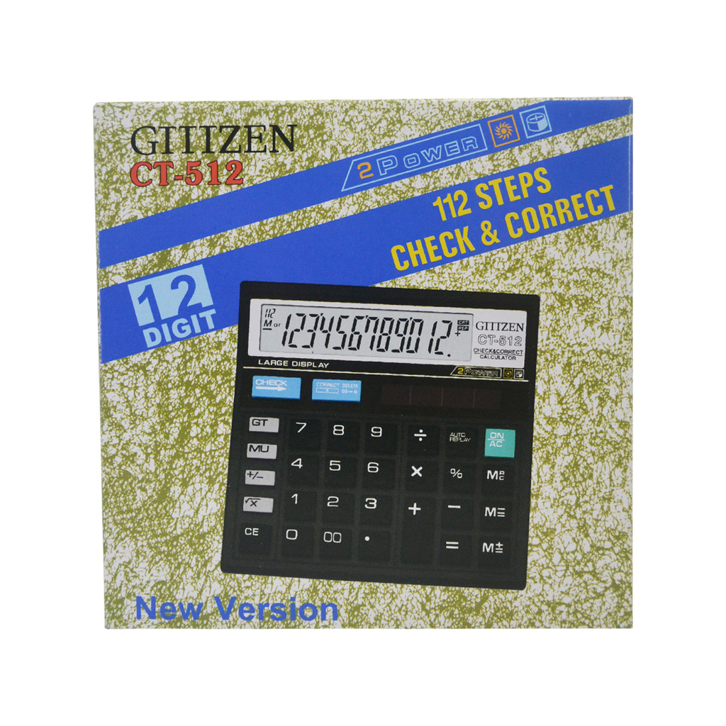 

Kalkulator CITIZEIV CT 512 Calculator 12 Digits