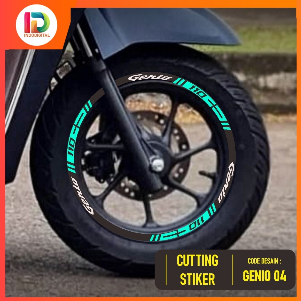 CUTTING STICKER VELG NEW GENIO ID-04 2021 2022 2023  RING 12 STIKER LIS LIST VARIASI BAN