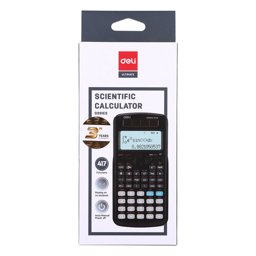 

Deli | Kalkulator Ilmiah (Scientific Calculator) | 12 digit | D991ES