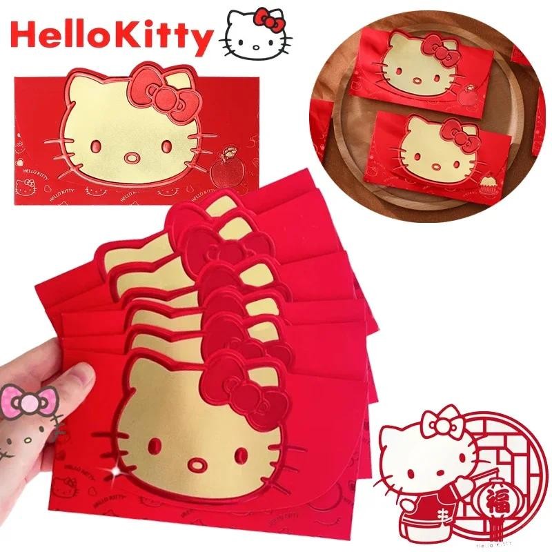 

Hello Kitty Red Envelopes Cute for 2023 New Year Decoration Lucky Red Packets 3d Spring Festival Money Bag Kawaii Gift Bag