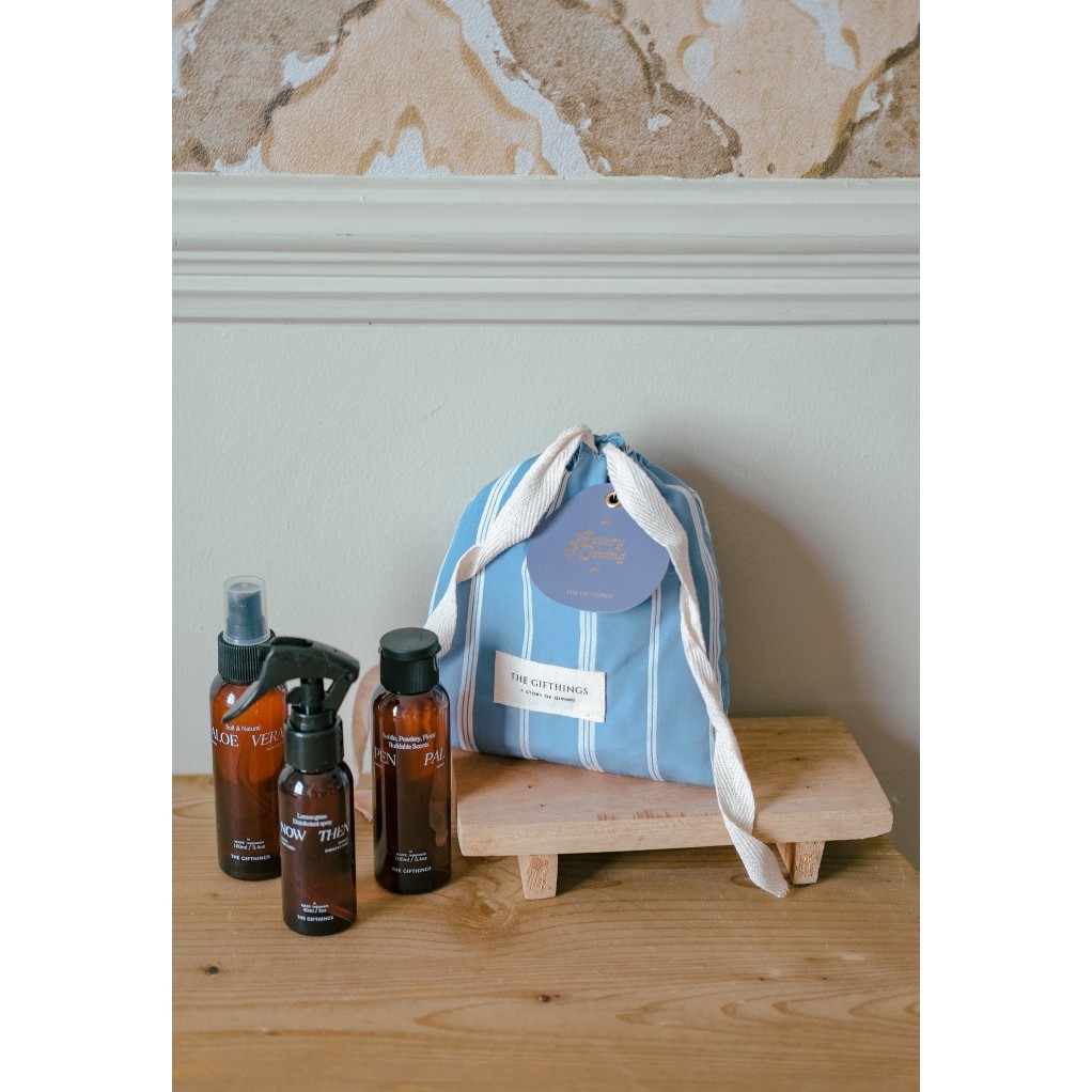 

New Collection POP - Thegifthings travel amenities gift set / birthday hampers / wedding souvenirs / corporate package / home sanitary - Sky