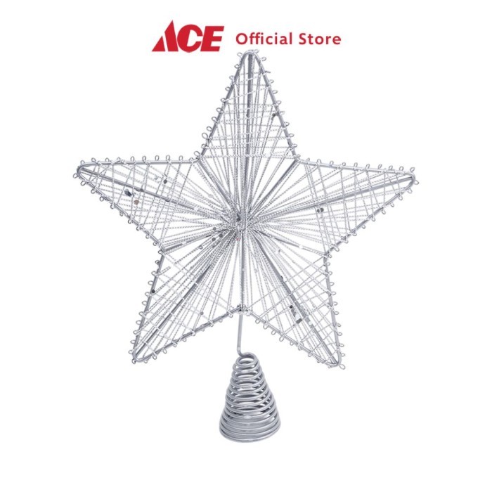 

Noelle 25 cm Hiasan Puncak Pohon Natal Star - Silver Tree Top Dekorasi Pohon Natal Xmas Decoration Ornamen Hiasan Natal Pajangan Decor