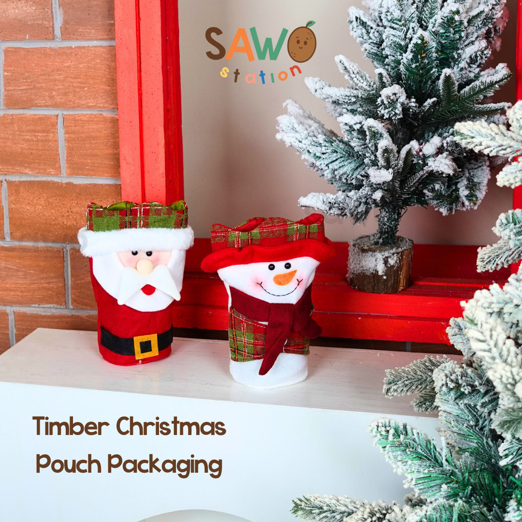 

Timber Christmas Pouch Packaging - Tas Serut Christmas Santa Snowman Bags Gift Candies Goodie Tas Kado Natal Camilan Hadiah Dekorasi Kecil