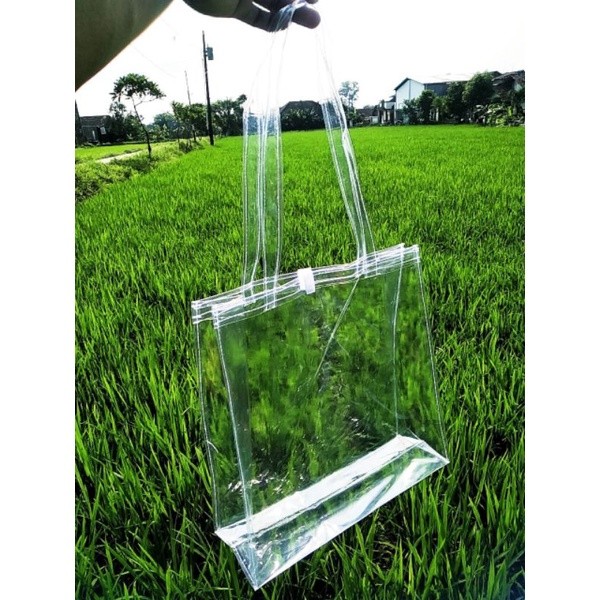 

25x25x10 Tas jinjing mika warna bahan PVC tebal