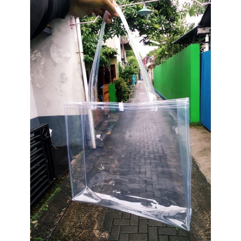 

40x10x35 Goody bag transparan Bahan Mika Tebal