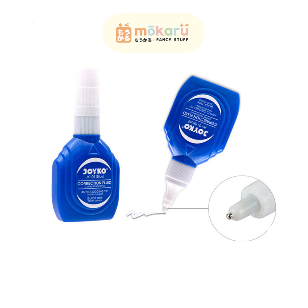 

Joyko Correction Fluid JK-01 BLUE Tip Ex Cairan Koreksi Cepat Kering