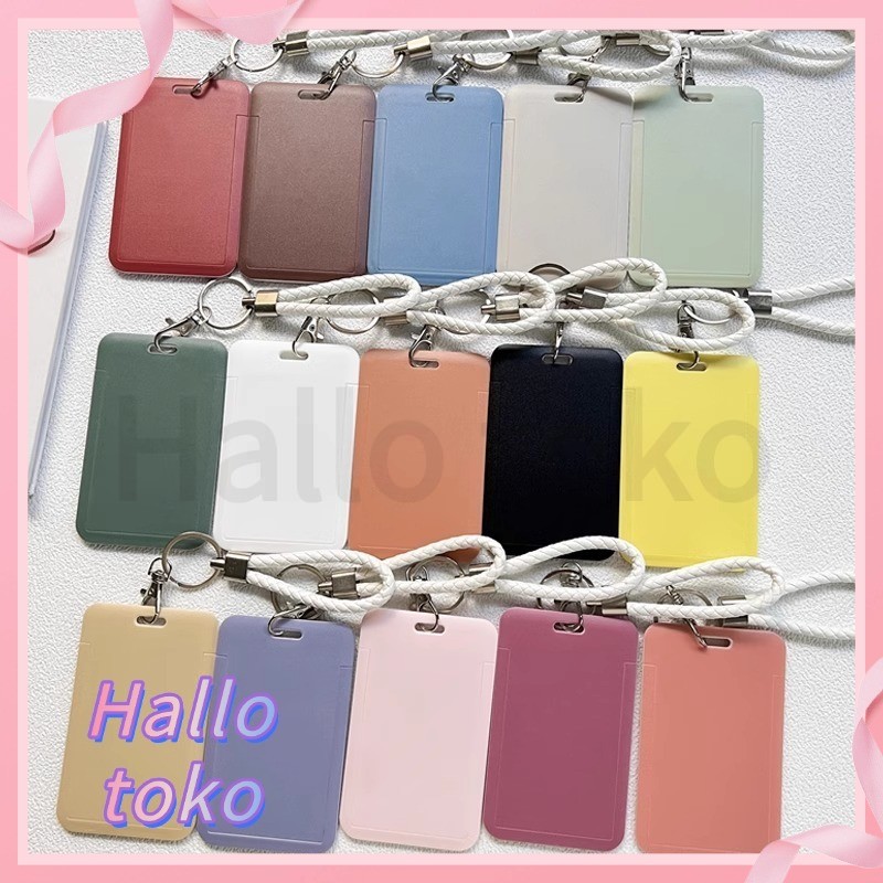 

ID CARD HOLDER MOTIF KAWAII TEMPAT KARTU PHOTOCARD PHOTO CARD Pelindung + Tali，Warna Murni Yang Mengikuti Gaya Instagram Embuatan Hadiah Yang Disesuaikan