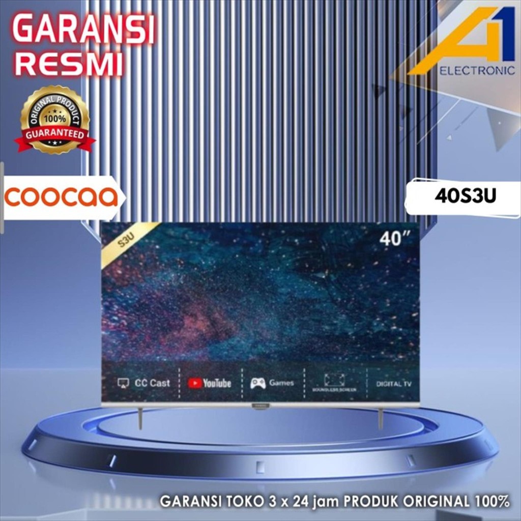 COOCAA LED TV 40S3U , Smart TV 40 Inch Bezel Less Youtube