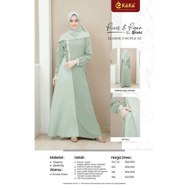 KEKE GAMIS DEWASA GDK ELODIE COUPLE 02 M. GREEN
