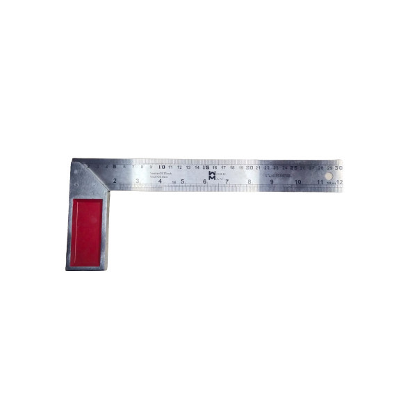 Penggaris Besi - Penggaris Siku - Alat Siku Meter - Penggaris Siku Tukang Panjang 30 Cm