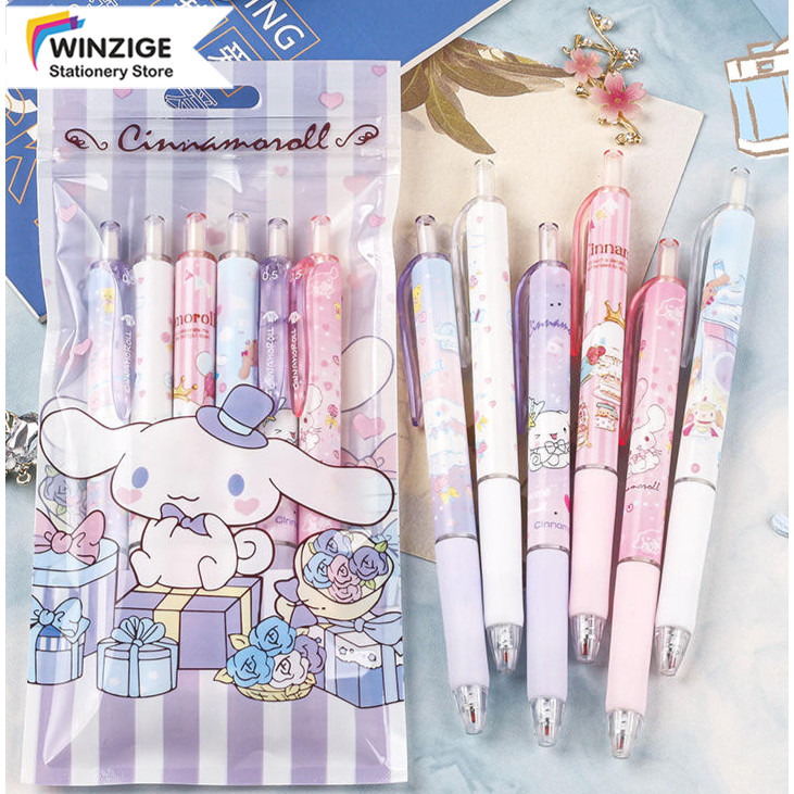 

Winzige 6pcs pulpen gel set pena pen lucu 0.5mm pulpen aesthetic gel pen pulpen 1 pack mekanik pulpen tinta hitam alat tulis stationery bulpen bolpen