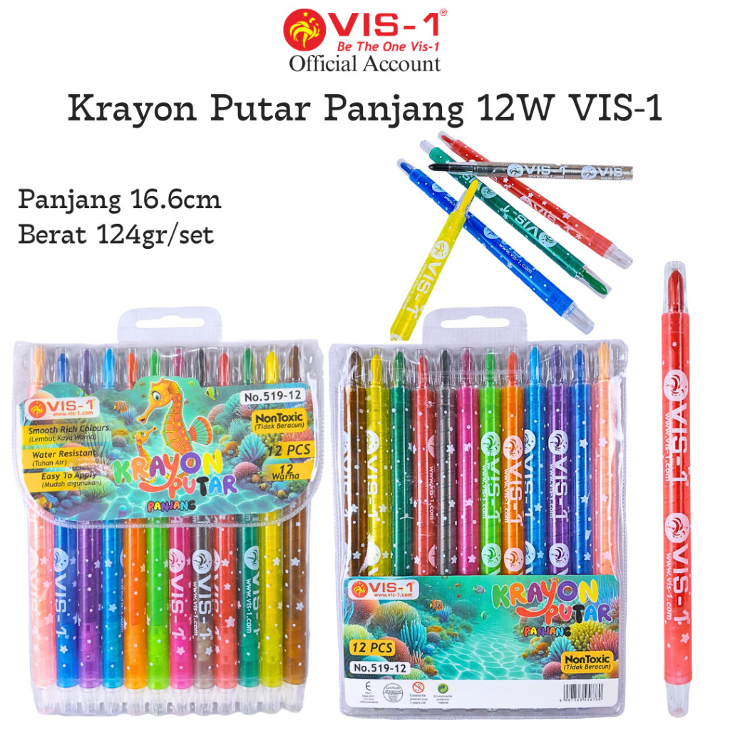 

[S_ATK] Crayon Putar VIS -1 12 Warna Panjang