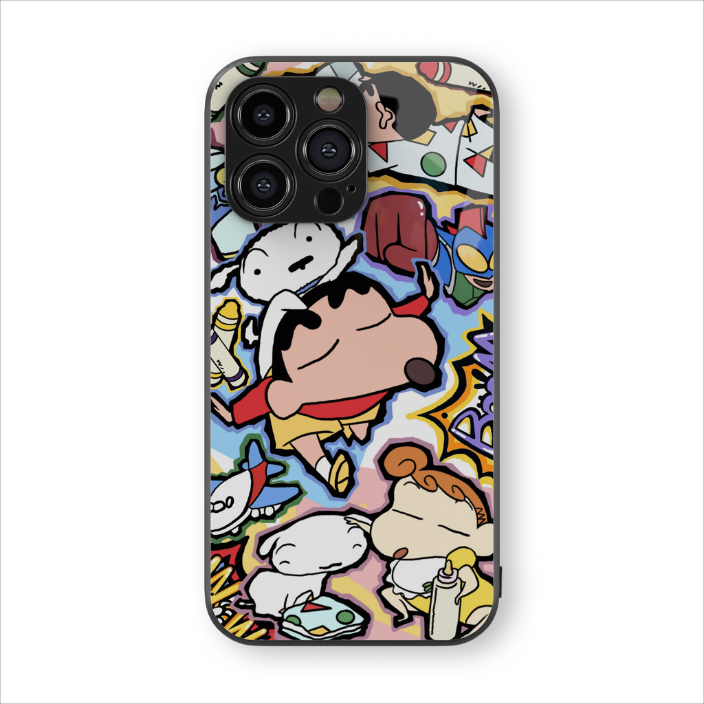 Casing HP Glossy Crayon Shinchan Android & iPhone 13 12 11 14 Pro Max Softcase  Xr Xs Max X 7 8 Plus