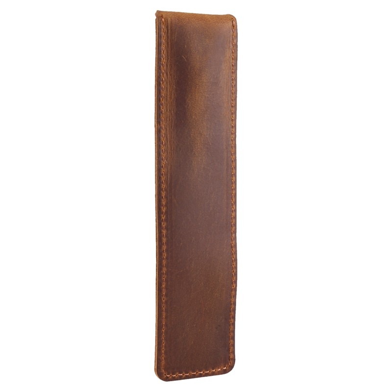 

Genuine Leather Pen Pouch Holder Single Pencil Bag Pen Case With Snap Button For Rollerball Fountain Ballpoint Pen